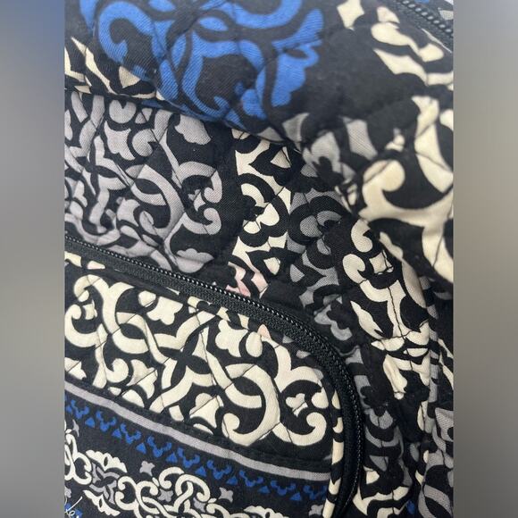 Vera Bradley Canterberry Cobalt Blue Quilted Backpack School College - Picture 2 of 9